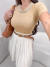 Blusa canelada premium com manguinha - bege - comprar online