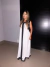 Vestido longo bicolor - off com preto na internet