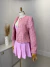 Blazer tweed fios lurex - rosa