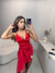 Cropped de alcinha com babados frontal - vermelho - comprar online