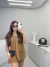 Conjunto de short e max colete com botões frontal em tricot premium - marrom na internet