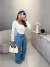 Calça jeans wide leg 100% algodão lavagem média - Amor de Peça - Looks Femininos Estilosos, Loja de Roupa Feminina Online