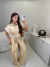 Conjunto alfaiataria marrant calça e blusa com botões amarração - bege - Amor de Peça - Looks Femininos Estilosos, Loja de Roupa Feminina Online