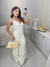 Vestido longo com bordados no linho - cru - comprar online