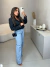 Calça jeans wide leg com modelagem e elastano 28100- lavagem clara - loja online