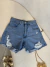 Short jeans estilo bermuda destroyed - claro - loja online