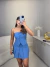 Conjunto alfaiataria premium de cropped tomara que caia e short saia plissado - azul - Amor de Peça - Looks Femininos Estilosos, Loja de Roupa Feminina Online