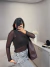 Body de tule manga longa - marrom escuro on internet