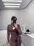 Imagem do Vestido poliamida longo com amarração frontal - marrom
