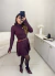 Saia plissada em tricot modal premium - burgundy - loja online