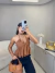 Blusa com babados frontais no crepe premium e amarração - marrom - loja online
