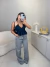 Imagem do Blusa com babados frontais no crepe premium e amarração - preto