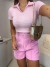 Blusa basic gola polo - rosa