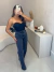 Calça jeans wide leg com brilhos aplicações - preta 23364