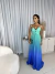 Vestido longo com alça e plissado degrade - verde - buy online
