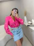 Camisa no tricoline bordada flores - rosa pink - comprar online