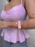 Image of Blusa bata no tricoline com botões frontais - rosa