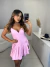 Vestido insp zara em alfaiataria com plissado na barra - rosa - comprar online