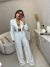 Blazer em alfaiataria com aplicação pedraria luxo - off white - comprar online