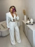 Blazer em alfaiataria com aplicação pedraria luxo - off white - loja online