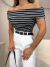 Blusa ombro à ombro canelada - todas as cores na internet