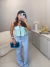 Blusa com babados frontais no crepe premium e amarração - verde água na internet