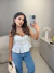 Blusa bata no tricoline com botões frontais - off white na internet