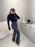 Imagem do Calça jeans vintage com aplicação shine - preto