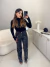 Calça jeans vintage com aplicação shine - preto - comprar online