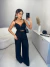 Conjunto calça pantalona e cropped drapeado no busto - preto - comprar online