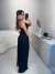 Conjunto calça pantalona e cropped drapeado no busto - preto - loja online