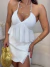 Blusa com babados frontais no crepe premium e amarração - off white - comprar online