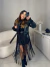 Saia franja com aplicações de brilhos luxo - preto - comprar online