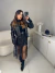Saia franja com aplicações de brilhos luxo - preto - comprar online