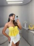 Blusa com babados frontais no crepe premium e amarração - amarelo na internet