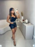 Imagem do Short de couro premium com cinto bordado - preto