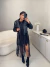 Saia franja com aplicações de brilhos luxo - preto na internet