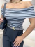 Blusa ombro à ombro canelada - todas as cores