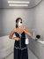 Vestido longo fluido com camadas e amarração no busto - preto - loja online