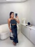 Imagem do Cropped com aplicação de strass costas nua - preto