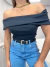 Blusa ombro à ombro canelada - todas as cores - comprar online