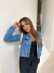 Jaqueta jeans - marrom e lavagem média - comprar online