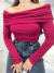 Blusa ombro à ombro malha prada - cherry