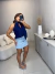 Short saia jeans barra desfiada - azul médio - Amor de Peça - Looks Femininos Estilosos, Loja de Roupa Feminina Online