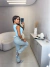 Calça jeans mom verão listras - azul - comprar online