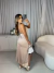 Vestido sleep franzido com fenda - nude na internet
