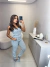 Imagem do Calça jeans mom verão listras - azul