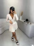 Body manga longa decote em v - nude - loja online