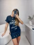 Saia de alfaiataria com aplicações de brilho 3d - preto - loja online