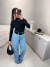 Image of Calça jeans wide leg com elastano - lavagem média ( 28000 )